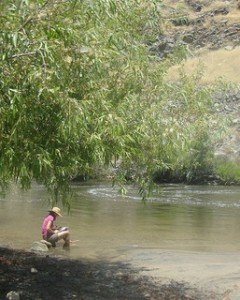 Christine Writes in the River by juliejordanscott